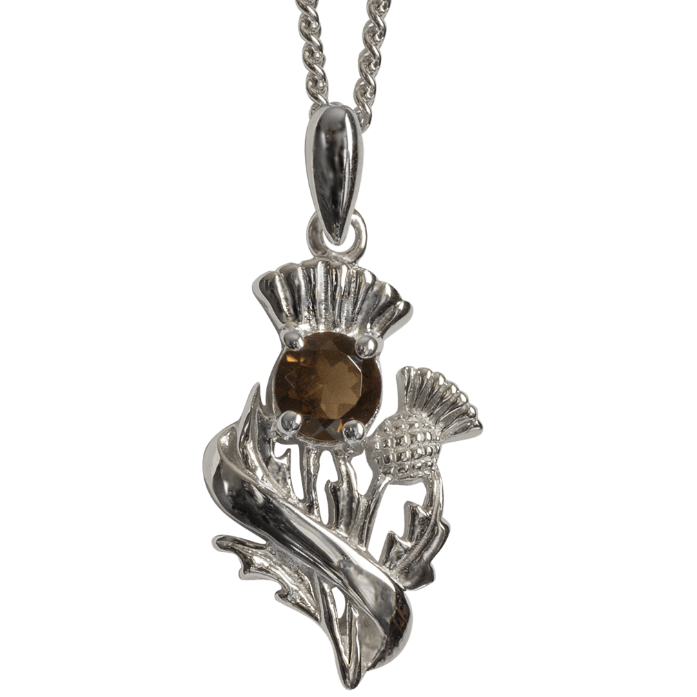 Outlet THISTLE silver pendant with Rhodolite