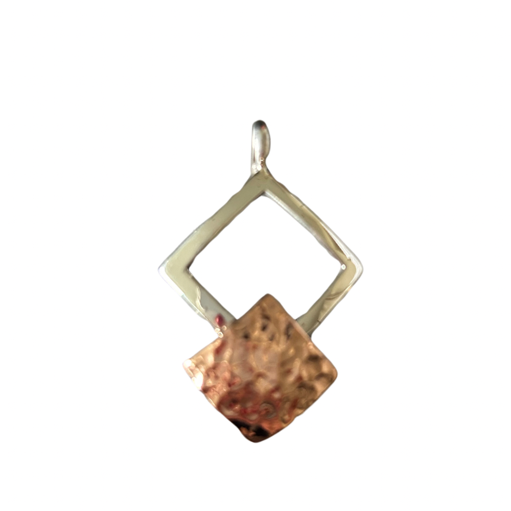 Silver & Copper Pendant P0429