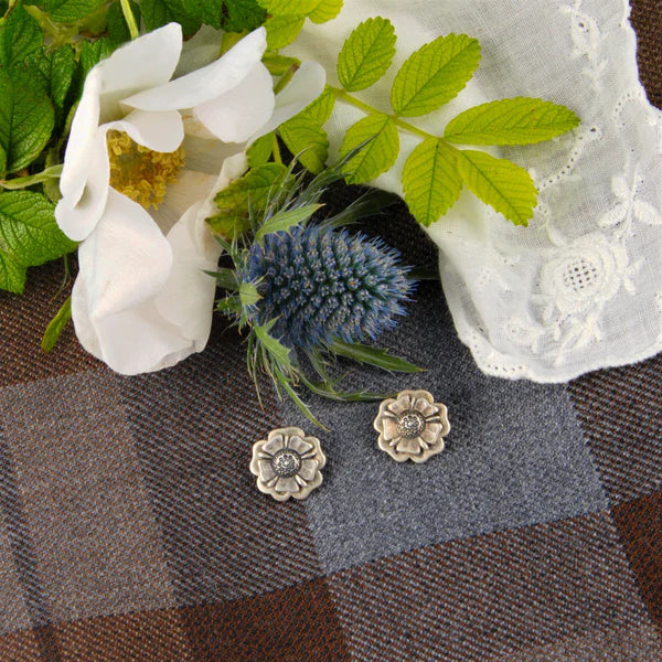 Jacobite Rose Coin Stud Earrings