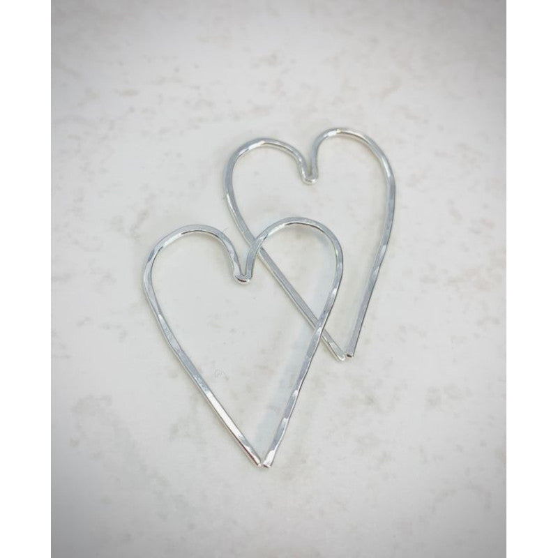 Sterling silver heart deals shaped hoop earrings