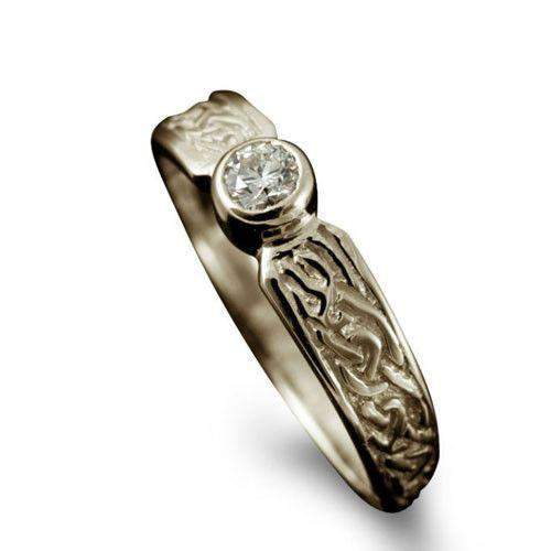 14kt white gold celtic trinity knot engagement ring wedding ring