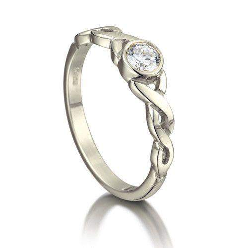 Celtic Knot Diamond Ring - Gold, Platinum or Palladium - DR175-Ogham Jewellery