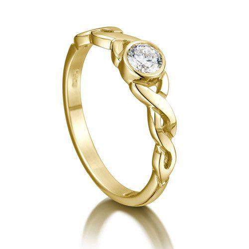 Celtic Knot Diamond Ring - Gold, Platinum or Palladium - DR175-Ogham Jewellery