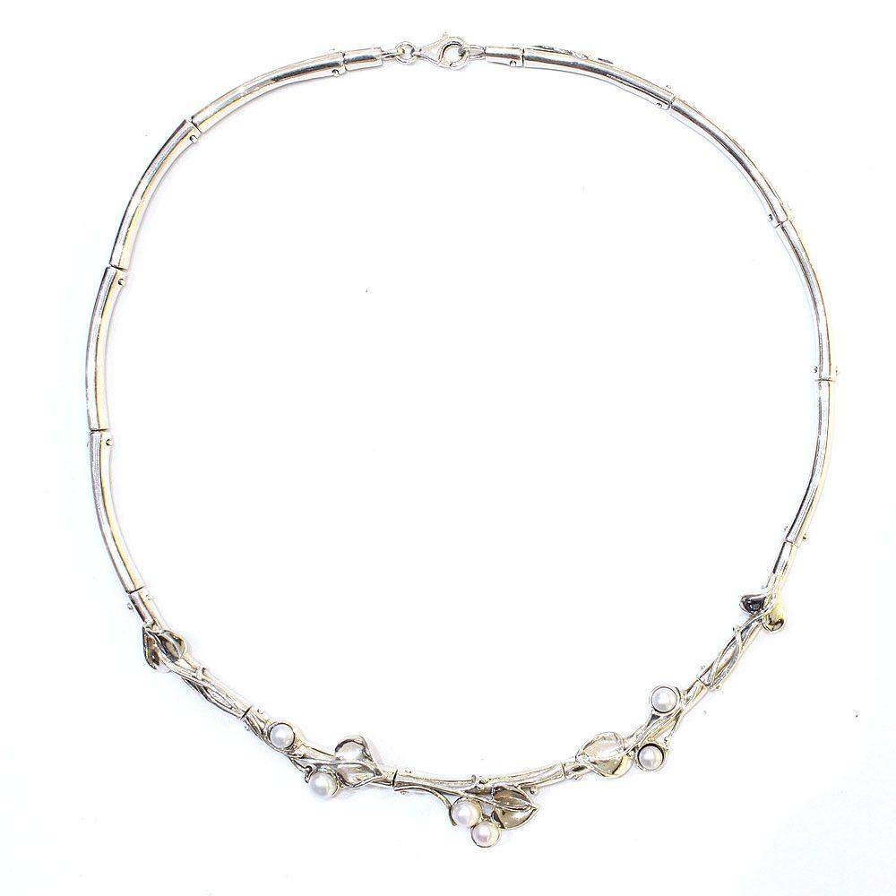 Hagit Gorali Sterling Silver & Pearl Necklace -1565-Ogham Jewellery