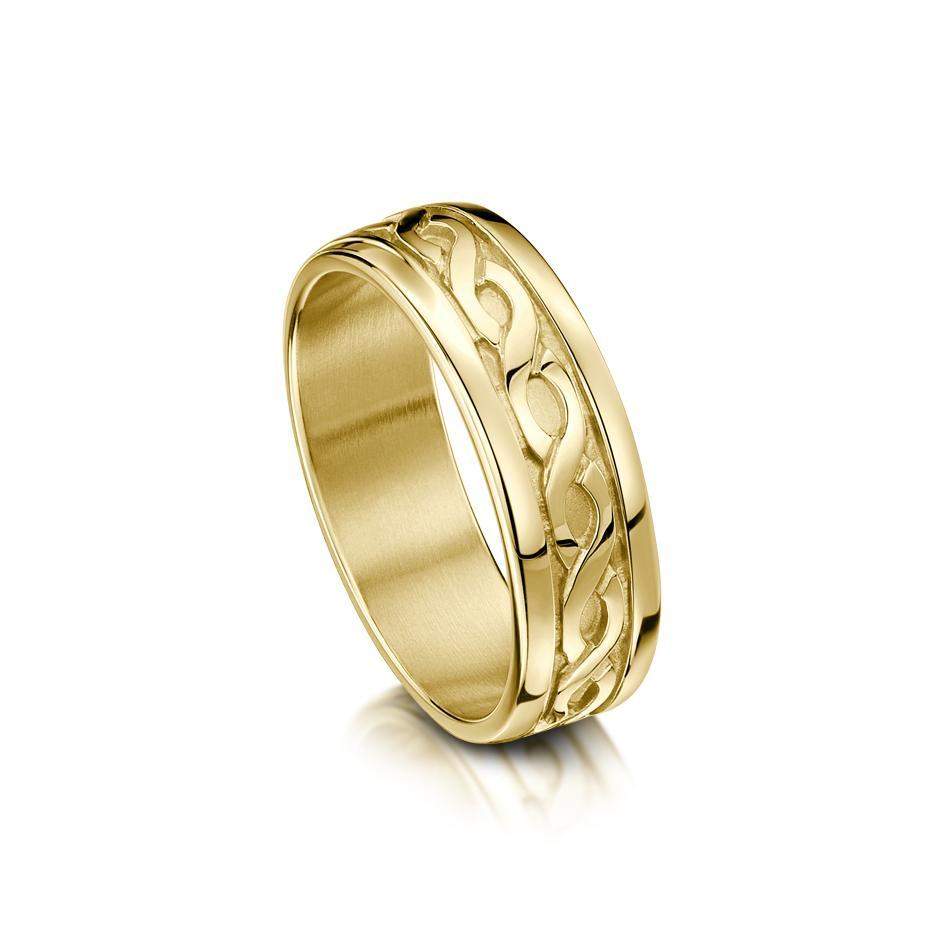 Ladies Celtic Ring in Silver Gold Platinum or Palladium R13