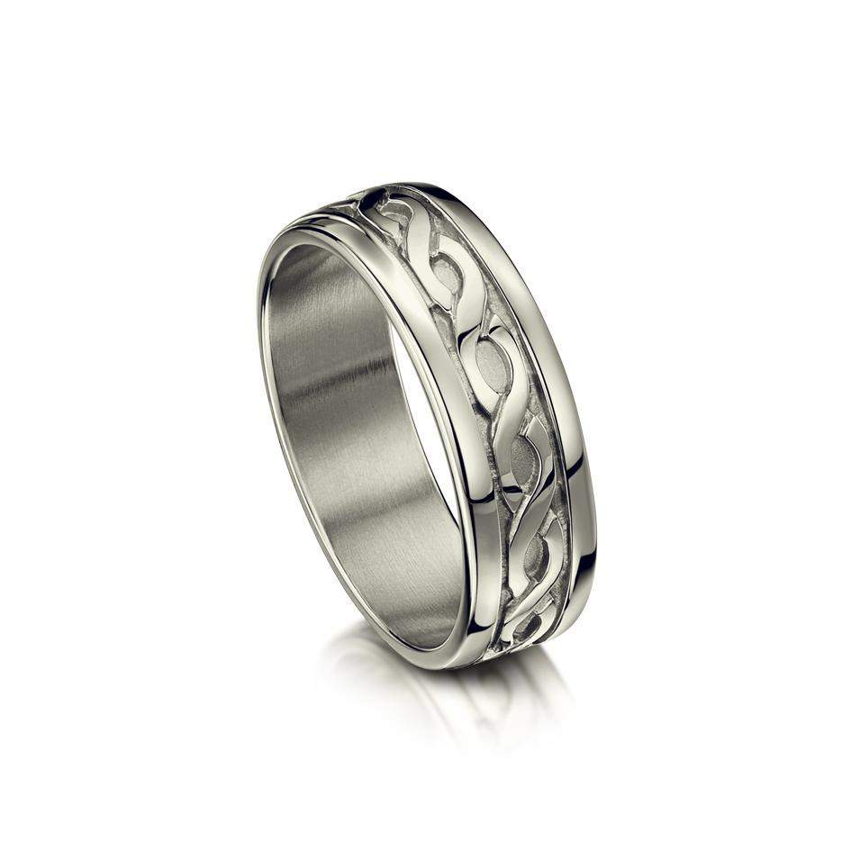 Ladies Celtic Ring in Silver Gold Platinum or Palladium R13