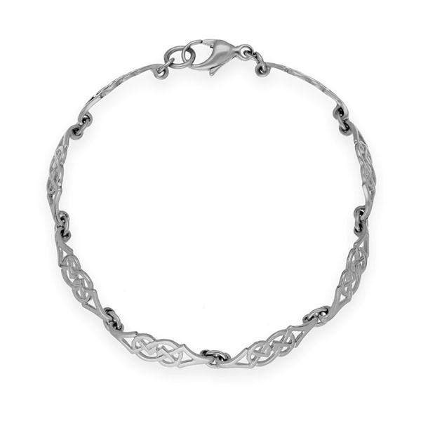 Silver & Leather Celtic Knot Bracelet
