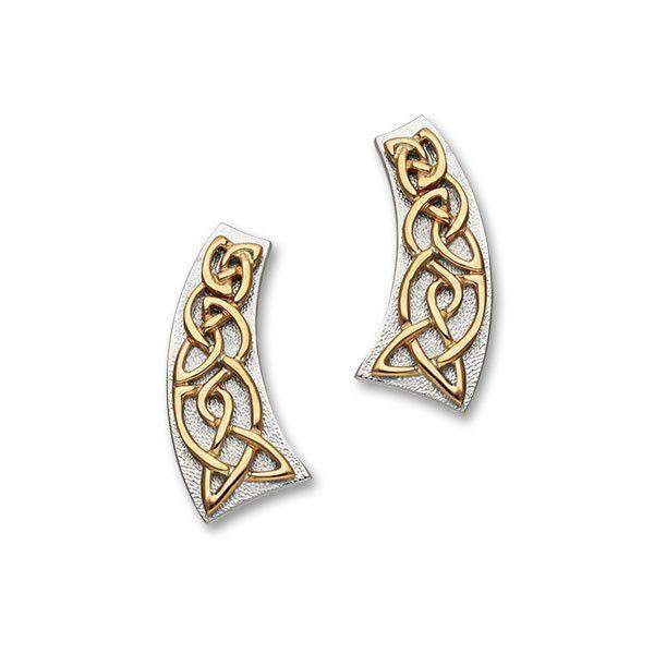 GOE3) Large Gold Celtic Earrings