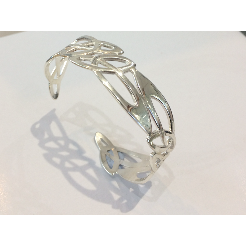Sterling Silver Bangle With Clasp - BT2083 - Ogham Jewellery