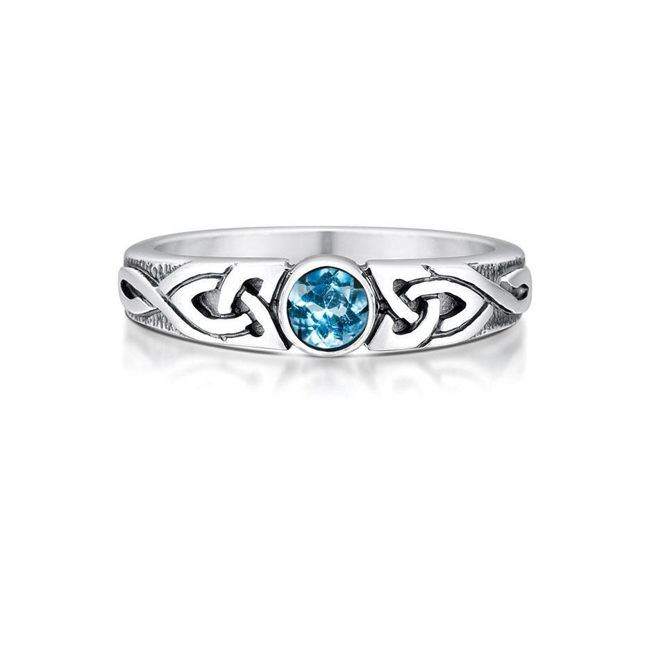 Sterling Silver And Gemstone Celtic Knotwork Ring various