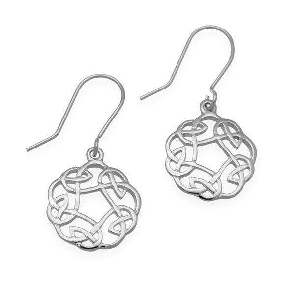 Irish Earrings | 10k Gold Diamond Trinity Knot Celtic Drop Earrings at  IrishShop.com | IJSV33988