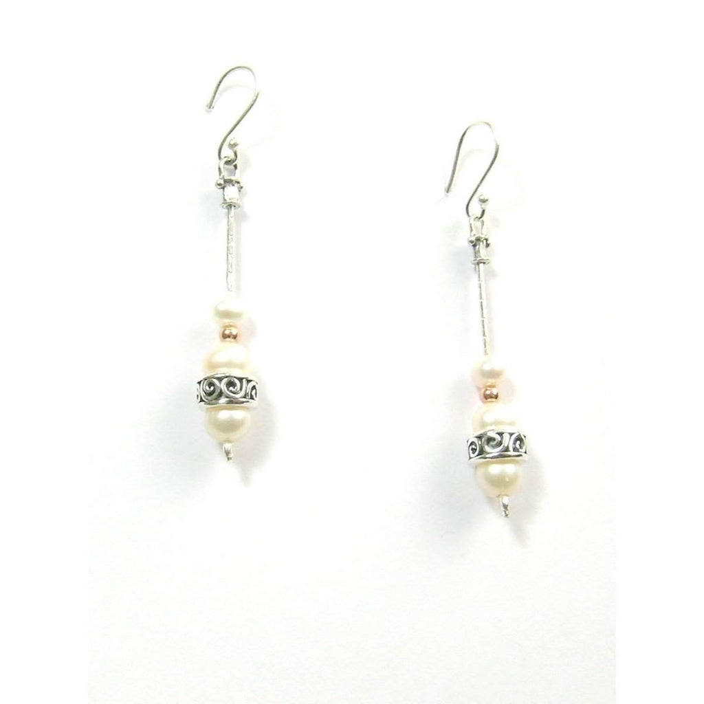 Tamir Silver And Pearl Earrings -EG5413-Ogham Jewellery